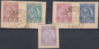 1913 Mi 29-33 arany színű alkalmi bélyegzéssel 'SHKODER'