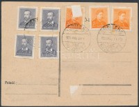 1934 LEHE blokk levelezőlapon (cím kiradírozva) JUBILEHE alkalmi bélyegzéssel