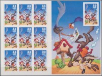 2000 Rajzfilmfigurák, Gyalogkakukk és a préri farkas öntapadós bélyegfólia Mi F-Bl. 64a (Mi 3287)