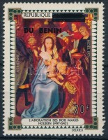 1992 Légiposta, festmény bélyeg felülnyomva Mi 592 II