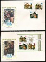 1979 Nemzetközi gyermekév sor Mi 618-620 + blokk Mi 91 2 db FDC-n