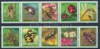 1991 Bogarak-lepkék 2 csíkban Mi 1655-1664