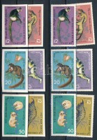 1965 Vadállatok fogazott + vágott sor Mi 369-374 + Mi 369 U-374 U