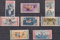 1959 Nemzetközi geofizikai év (felülnyomott sor) Mi 672-679 + fogazott és vágott blokk Mi 21A-22A + 21B-22B (3 stecklapon)