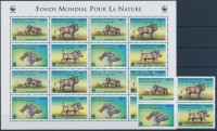 2000 WWF állatok négyestömb + teljes ív Mi 678-681