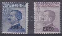 1912 Forgalmi felülnyomott sor Mi 1-2