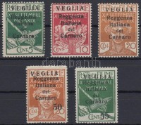Carnaro-sziget 1920 5 klf Forgalmi Mi 28-30 II, 32-33 II