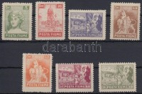 1919 Forgalmi értékek Mi 62-66, 68-69