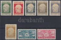 1920 8 klf Forgalmi érték Mi 98-100, 104-106, 112-113 (gumi sérülések / gum disturbances)