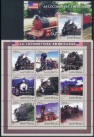 2001 Amerika vonatok kisív Mi 1791-1799 + blokk 1877