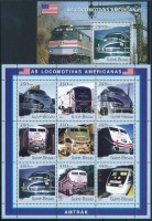 2001 Amerika vonatok kisív Mi 1800-1808 + blokk 1878