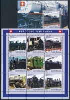 2001 Svájci vonatok kisív Mi 1818-1826 + blokk 1880