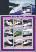2001 TVG vonatok kisív Mi 1854-1862 + blokk 1884