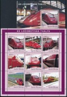 2001 Thalys vonatok kisív Mi 1863-1871 + blokk Mi 1885