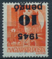 1945 Kisegítő 10P/2f fordított felülnyomással (25.000)
