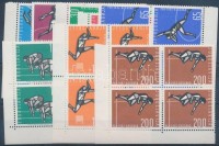 1962 Sport sor ívsarki 4-es tömbökben Mi 1016-1023