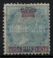 Straits Settlements 1867 Forgalmi bélyeg felülnyomással Mi 1