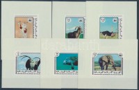 1978 WWF ritka állatok sor vágott blokk formában Mi 595-600