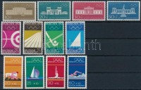 1969-1970 3 klf Nyári olimpia sor + az egyik 2 db futott levélen alkalmi bélyegzéssel Mi 587-590; 624-627 + 2 levél; 719-722