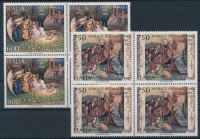 1990 Karácsony sor 4-es tömbökben Mi 2161-2162