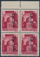 1946 Betűs Cs.5.-I./30f ívszéli négyestömb (24.000)