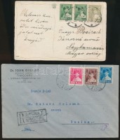 1930 2 ajánlott levél és 1 képeslap Mihály bélyegekkel bérmentesítve