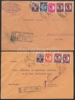 1933/1935 2 db Károly bélyeggel bérmentesített levél Aradra