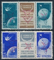 1958 Világkiállítás 2 hármascsík Mi 1717-1720 fordított felülnyomással (Mi EUR 140.-)