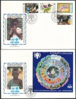 1979 Nemzetközi Gyermekév sor Mi 579-582 + blokk Mi 34 2 db FDC-n