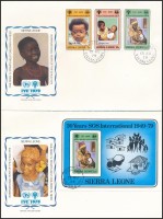 1979 Nemzetközi Gyermekév sor Mi 578-580 + blokk Mi 1 2 db FDC-n