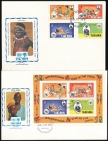 1979 Nemzetközi Gyermekév sor Mi 123-126 + blokk Mi 18 2 db FDC-n