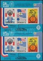 1975 100 éves az UPU; olimpia, USA bicentenárium blokk Mi 28 fogazott és vágott