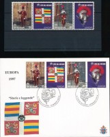 1997 Europa CEPT sor négyescsíkban + kisív Mi 1207-1208 +négyescsík FDC-n