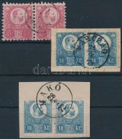 1871 Réznyomat 5kr pár + 2 db 10kr pár, luxus bélyegzéssel
