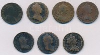 Ausztria 1760-1780. 1kr Cu (7x)  klf verdejelekkel (W,H,P) T:2-,3
Austria 1760-1780. 1 Kreuzer Cu (7x) with diff mintmarks (W,H,P) C:VF,F