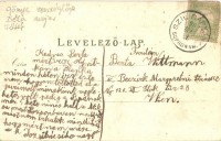 Beled, Gönye vendéglője, Béla major, Fő tér, Katolikus templom, Verlag Lugwig Kummert, floral, litho (EK)