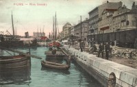 Fiume, Szapáry kikötő, vagonok a rakparton / Riva Szapáry / wharf, wagons