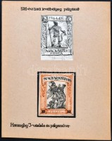 Haranghy Jenő 1916 évi hadi levélbélyeg pályázatra készült, meg nem valósult bélyegterv vázlata és pályaműve (2 grafika), tus és tűfilc, 7.4 x 9 cm és 8 x 9.7 cm, szignózott, paszpartuban / War charity issue, 2 essays of Jenő