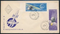 1966 Luna 9 vágott ívszéli sor FDC-n
