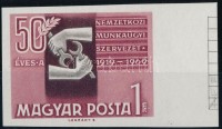 1969 Évfordulók - események (VII.) vágott ívszéli bélyeg (1.500)
