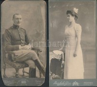 Jandl Béla (1886-1915): énektanár és neje, Sztojanovics Edith (Sztojanovics Jenő lánya) keményhátú fotó 11x21 cm