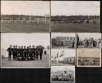 1936 Berlin, a Testnevelési Főiskola csapata a berlini olimpián, 8 db fénykép és 4 db fénymásolat, újságkivágás, 5,5x9 cm és 11x17 cm közti méretben