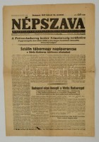 1945 A Népszava 73. évfolyamának 6. száma, címlapon Sztálin napi parancsáról szóló cikkel