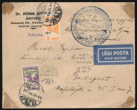 1931 Zeppelin sor légiposta levélen, magyarországi körrepülés bélyegzéssel (32.000+)
