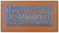 1966. 'Magyar Közlekedési Múzeum 1896-1966' Br plakett falapra erősítve (6,8x14,8cm / 10x18cm) T:2