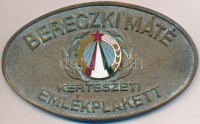 ~1970-1980. 'Bereczki Máté Kertészeti Emlékplakett' Br plakett, zománcozott betéttel (64x105mm) T:2 patina