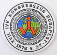 1978. 'XVII. IVV Kongresszus Budapest 1978. V. 5-7.' Zsolnay porcelán emlékplakett (151mm) T:1-