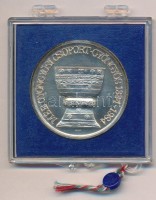 1984. 'MÉE Gyöngyösi Csoport - Gyöngyös 1334-1984' jelzett Ag emlékérem (0.640), plombált műanyag tokban T:1 patina
