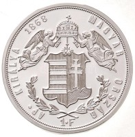 DN 'Ferenc József ezüst forintjai' sorozat: 1868KB 1Ft ezüstözött Cu-Zn 'Angyalos címer' utánveret + 1870KB 1Ft ezüstözött Cu-Zn 'Nagycímer' utánveret + 1882KB 1Ft ezüstözött Cu-Zn 'Barokk címer' + 1890KB 1Ft ezüstözött Cu-Zn