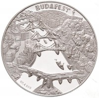 DN 'Budapest nevezetességei - Szent István Bazilika' Ag emlékérem magyar és angol nyelvű tanúsítvánnyal, eredeti dísztokban (31,104g/0.999/42,5mm) T:PP
